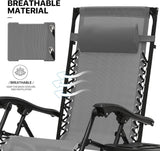 MoNiBloom Zero Gravity Chair Set of 2 with Canopy Shade, Patio Folding Anti Gravity Recliner - Photo 7