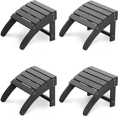 PeakPursuit HDPE Adirondack Ottoman Footrest for Adirondack Chair, Weatherproof Outdoor Resin Patio Footstool for Pool, Porch, Lawn & Backyard