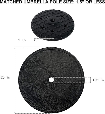 Sundale Outdoor Adjustable Umbrella Table, Portable Round Table Tray with Umbrella Hole, for Beach Patio Garden Poolside 20in Dia