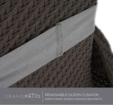Grand patio Indoor & Outdoor Recliner Chair PE Wicker Patio Recliner with Flip Table Reclining Lounge Chair, Mist Grey - Photo 7