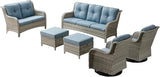Rilyson Patio Furniture Swivel Chairs Set - 6 PC Wicker Rattan Outdoor Sectional Conversation Sets with 2 Rocking Chair - Photo 1