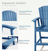 PASAMIC Tall Adirondack Chair Set of 4, All-Weather HDPE Outdoor Chairs with Removable Double Trays - Photo 4