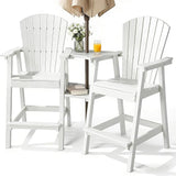 PASAMIC Tall Adirondack Chairs Set of 2, All-Weather HDPE Bar Height Patio Chairs with Double Tray - Photo 1