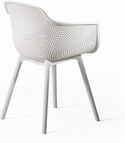 Christopher Knight Home Warren Outdoor Modern Dining Chair (Set of 2), White