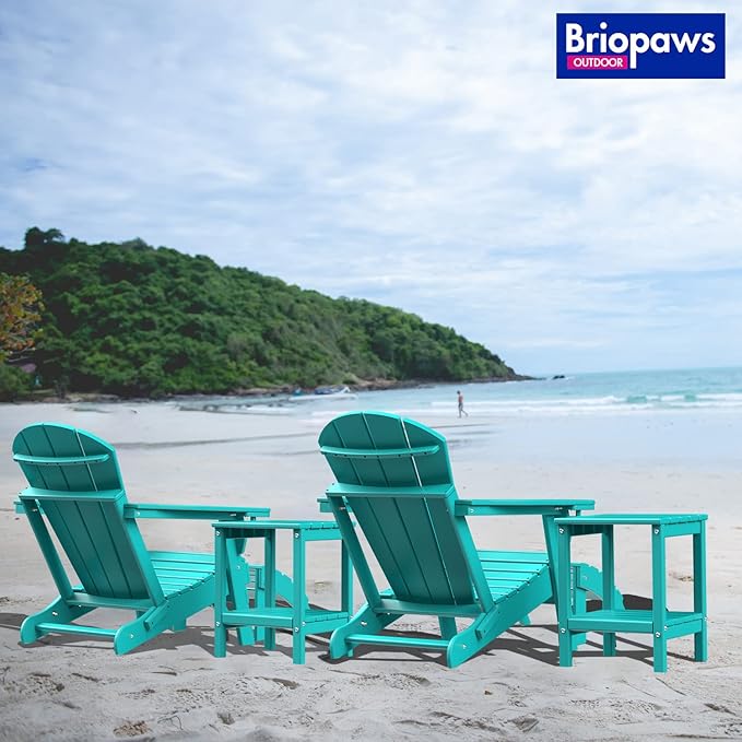 BRIOPAWS Outdoor-Side-Table | Small | HDPE Plastic | Patio End-Table | 2-Shelf Adirondack Outside Tables | All Weather - Photo 5