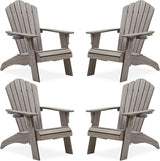 Psilvam Oversized Adirondack Chair, Fade-Resistant & Odor-Free Poly Lumber Fire Pit Chairs with Cup Holder - Photo 1