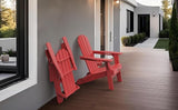 Folding Adirondack Chair, Wooden Textured Plastic Adirondack Chairs with 2 Cup Holder - Photo 9
