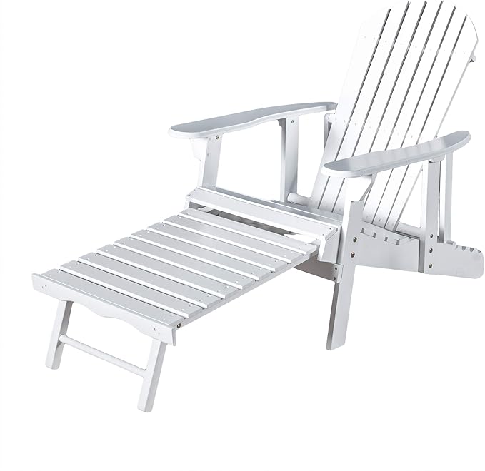 Christopher Knight Home Hayle Reclining Wood Adirondack Chair with Footrest, White