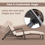 Chaise Lounge Chairs Outdoor Set of 4, Comfy Outside Wicker Patio Pool Lounge Chair w/ 5 Adjustable Back Angle - Photo 4
