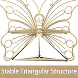 Brown Cute Butterfly Benches for Outdoors, Pretty Garden Bench & 50" Metal Outside Bench - Photo 4
