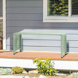 VINGLI 40in Outdoor Metal Bench, All-Weathe Backless Patio Bench with Slatted Seat＆Floral Side Panels - Photo 8