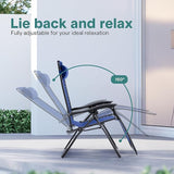 SereneLife Outdoor Zero Gravity Lounge Chair Set with Table – 2 Adjustable Recliners with Cup Holders, Headrest - Photo 3