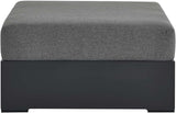 Modway Tahoe Aluminum Ottoman in Gray Charcoal with Weather-Resistant Cushion-Ideal as Outdoor Footstool - Photo 4