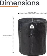 HOMPUS Concrete Outdoor Side Table, Tree Stump Modern Round Accent Table - Photo 2