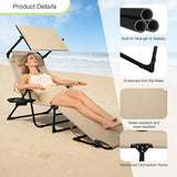 Folding Lounge Chairs for Outside, Beach Patio Lounge Chair with Canopy - Photo 7