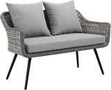 Modway EEI-3174-GRY-GRY-SET Endeavor 2 Piece Outdoor Patio Wicker Rattan Sectional Sofa Set, Gray - Photo 5