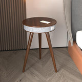 Louis Donné Smart End Table with Bluetooth Speakers, Round Side Table with Wireless Charger - Photo 1