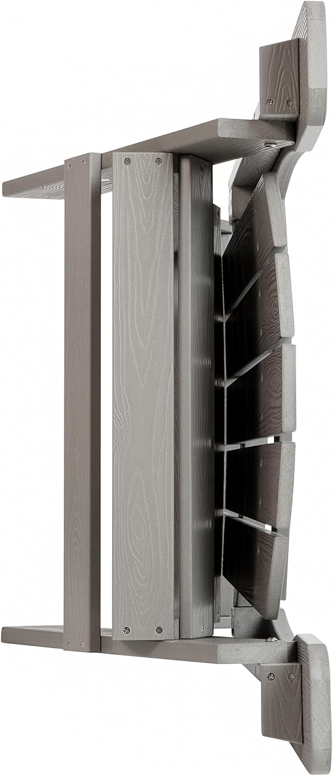 Flash Furniture Charlestown Commercial Folding Adirondack Chair - Gray - Poly Resin - Indoor/Outdoor - Weather Resistant