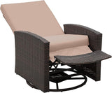 Outsunny Outdoor Wicker Swivel Recliner Chair, Reclining Backrest, Lifting Footrest, 360° Rotating Basic - Photo 1