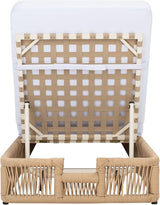 SAFAVIEH Outdoor Collection Gillian Tan Rope/White Cushion Chaise Lounge Chair (PAT7527A) - Photo 5