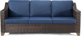 Joyside Patio Sofa - 3 Seater Rattan Sofa, All Weather High Back Sofa - Photo 7