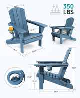 SERWALL 5-Piece Adirondack Chair and Ottoman and Table Set - Photo 5