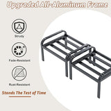 HOMREST Metal Outdoor Ottoman, 2-Piece Aluminum Footstool w/Removable Cushion - Photo 5