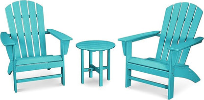 POLYWOOD Nautical 3-Piece Adirondack Chair Set