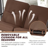AECOJOY Outdoor Patio Swing Chair for Adults, 2-Seat Porch Swings with Adjustable Canopy - Photo 5
