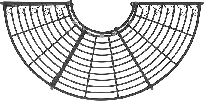 SAFAVIEH Outdoor Collection Abia Victorian Antique Black Semicircle Tree Bench - Photo 7