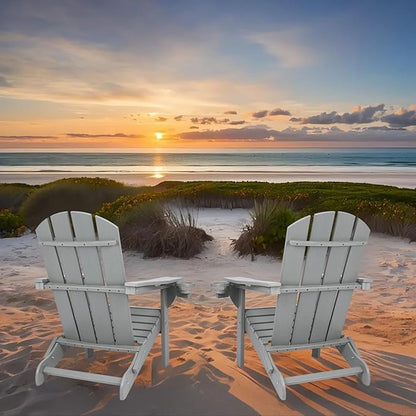 Folding Adirondack Chairs, Modern Plastic Adirondack Chair, All-Weather HDPE Fire Pit Chairs