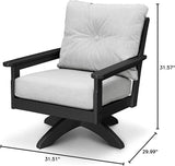 POLYWOOD® Vineyard Deep Seating Swivel Chair in Black/Granite - Photo 2