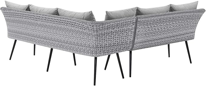 Modway EEI-4658-GRY-GRY Endeavor Patio Sofa, Gray Gray - Photo 5