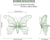 Green Cute Butterfly Benches for Outdoors, Pretty Garden Bench & 50" Metal Outside Bench - Photo 2
