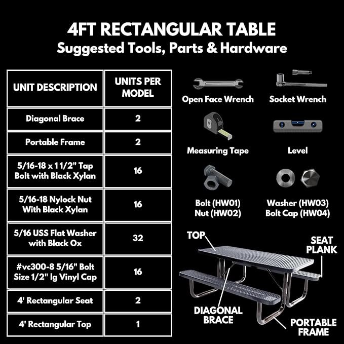 COATEDOUTDOORFURNITURE Heavy-Duty Portable Outdoor Kids Table, Punched Steel Kids Picnic Table - Photo 8