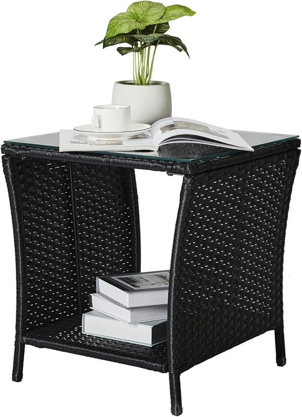 HomVent Patio Wicker Rattan Side Table - Photo 1