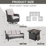 Belord 4 Piece Patio Wicker Furniture Set, Outdoor Swivel Rocker Chairs - Photo 2