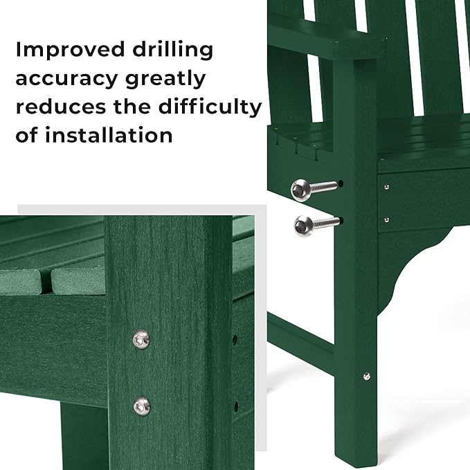 Costaelm Outdoor Dining Arm Chair, Patio HDPE Garden Dining Table Chair, Poly Lumber Waterproof Restaurant Bistro Farmhouse Chairs for Outside Porch Backyard, Dark Green