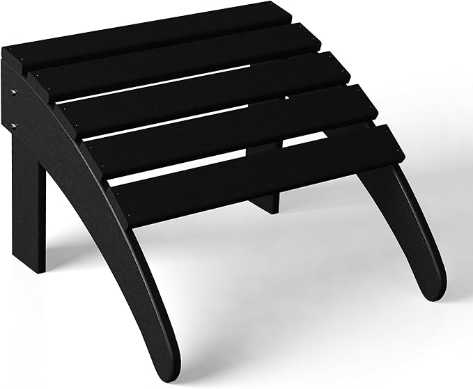 WestinTrends Outdoor Patio Adirondack Ottoman Foot Rest, All Weather Poly Lumber Foot Stool for Adirondack Chair, Widely Used for Outside Porch Pool Lawn Backyard, Sand