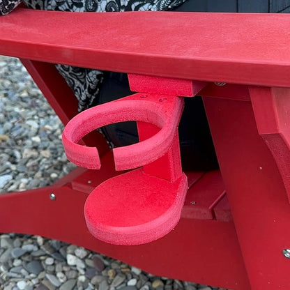 Durable Cup Holder for Outdoor Furniture – Adirondack Chair Attachment, Red, Perfect for Outdoor Enthusiasts, Affordable & Easy to Use