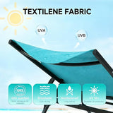 Simple Delxue Folding Chaise Lounge Chair with 5 Reclining Positions, Beach Recliner Chair with Armrests - Photo 4