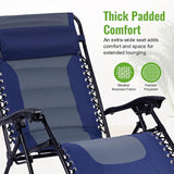 Backyard Expressions Deluxe XL Padded Recliner Zero Gravity Chair – Ergonomic Anti-Gravity Lounger with Folding Design - Photo 4