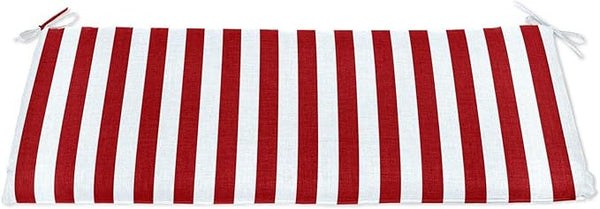 BrylaneHome Bench Cushion - 48" L x 18" W x 3" H - Patio & Outdoor - Water, Stain & Fade Resistant - Classic Red Cabana - Photo 1