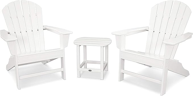 POLYWOOD South Beach 3-Piece Adirondack Chair Set with Side Table