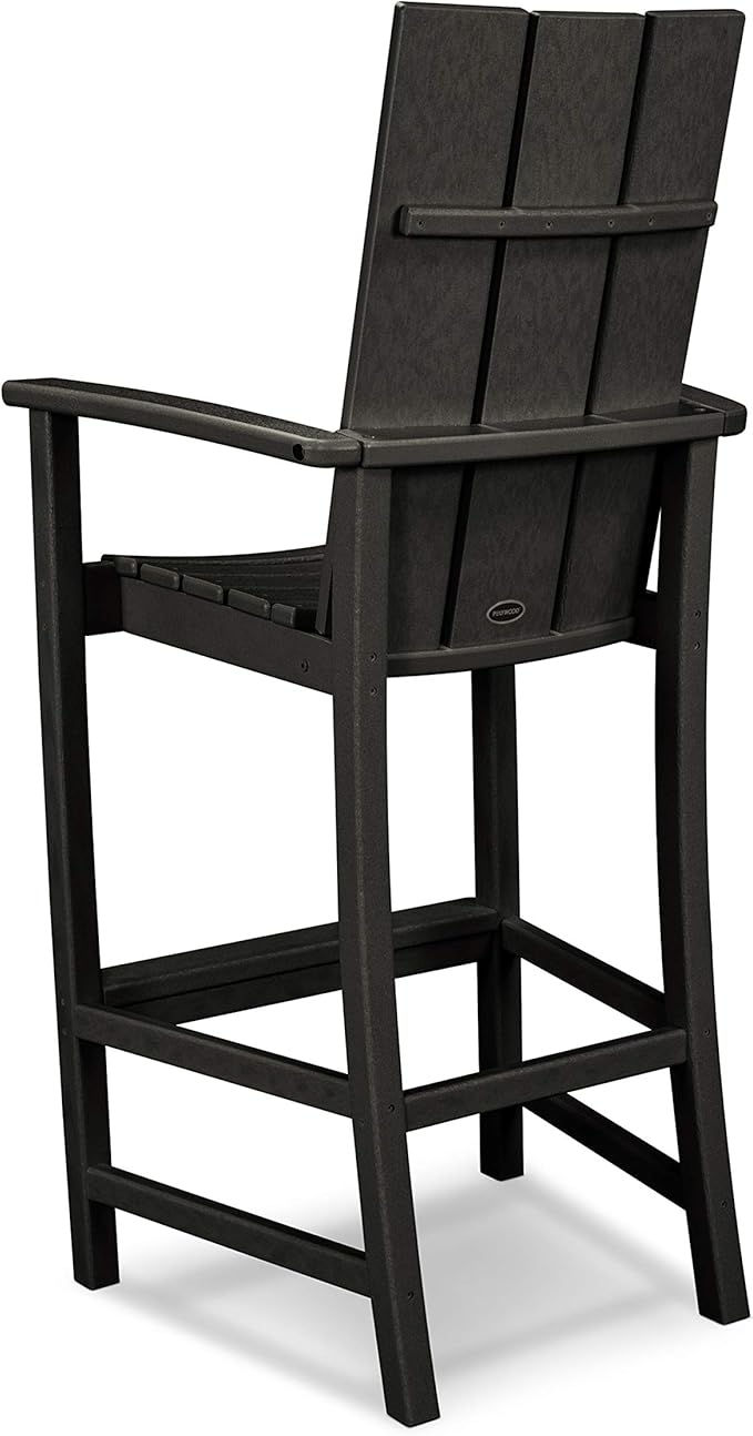POLYWOOD® Modern Adirondack Bar Chair, Black