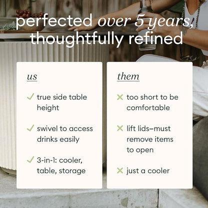 Veradek Outdoor Cooler Side Table - 2 in 1 - Designed for use as Outdoor Side Table, Patio Decor and Ice Chest