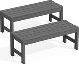 SERWALL 47 Inches Outdoor Bench Set of 2 - Photo 1