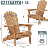 Wooden Folding Adirondack Chair Set of 6 - Photo 3