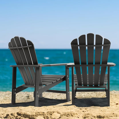 Stackable Adirondack Chair, Space Saving HDPE All-Weather Fire Pit Chairs for Outdoor Lawn Porch Deck