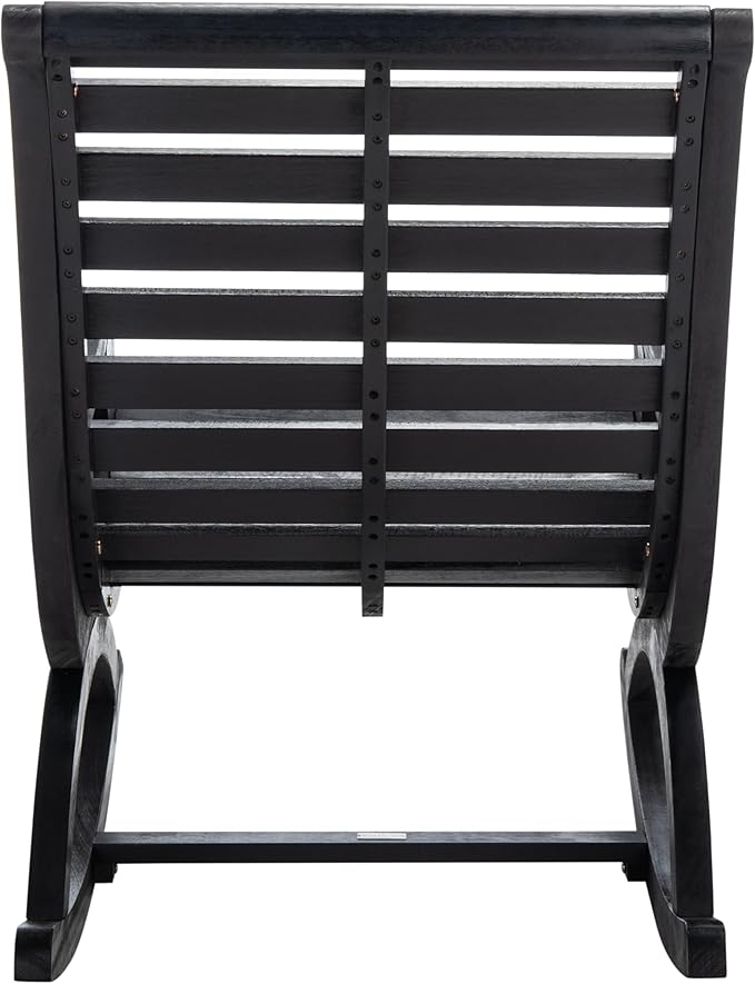 SAFAVIEH Outdoor Collection Sonora Black Slatted Rocking Chair